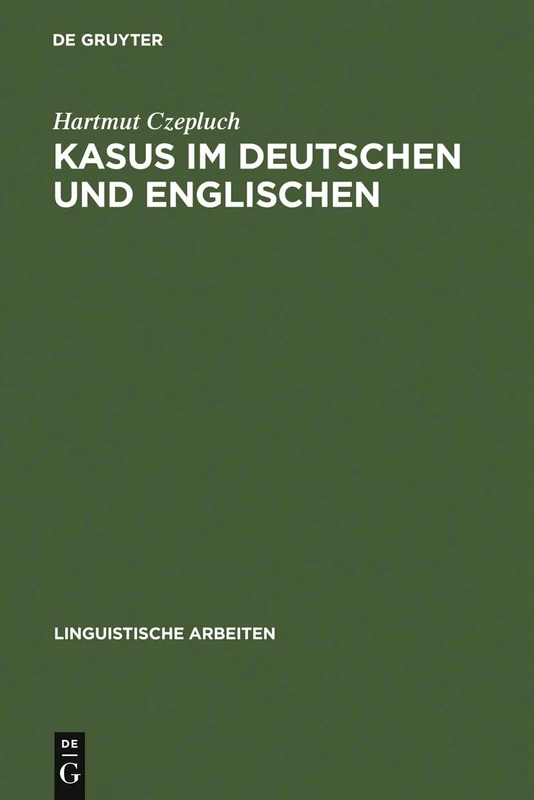 De Gruyter Kasus im Deutschen und Englischen - Linguistics Book