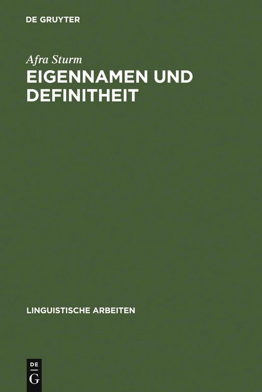 Eigennamen und Definitheit: 498 (Linguistische Arbeiten)