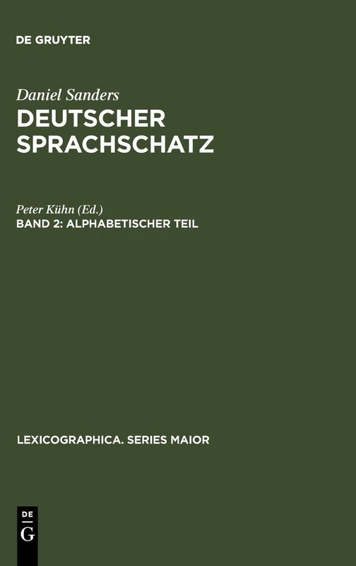 De Gruyter Alphabetischer Teil: 7 (Lexicographica. Series Maior)