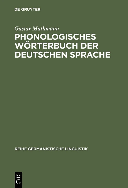 Phonologisches Wörterbuch Der Deutschen Sprache: 163 (Reihe Germanistische Linguistik)