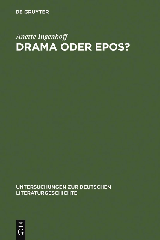 Drama oder Epos?: Richard Wagners Gattungstheorie Des Musikalischen Dramas: 41 (Untersuchungen Zur Deutschen Literaturgeschichte) - Image 1