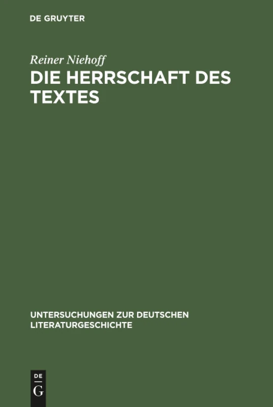 Die Herrschaft des Textes: Zitattechnik ALS Sprachkritik in Georg Büchners Drama »Danton's Tod« Unter Berücksichtigung Der »Letzten Tage Der ... Zur Deutschen Literaturgeschichte) - Image 1