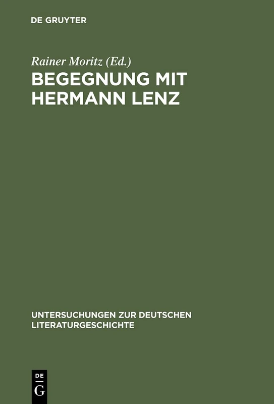 Begegnung mit Hermann Lenz: Kunzelsauer Symposion: 83 (Untersuchungen Zur Deutschen Literaturgeschichte) - Image 1