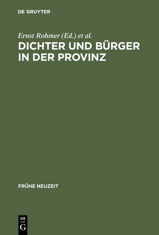 Dichter und Bürger in der Provinz: Johann Peter Uz Und Die Aufklärung in Ansbach: 42 (Frühe Neuzeit) - Image 1