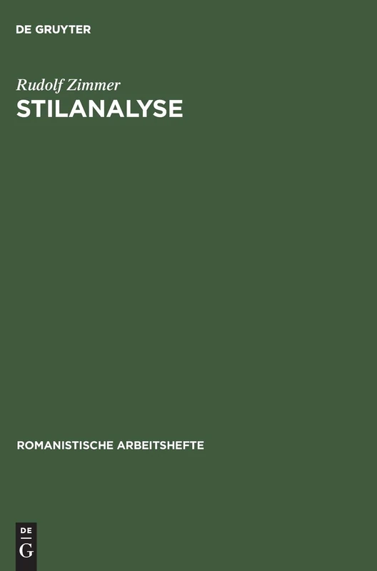 Stilanalyse: 20 (Romanistische Arbeitshefte)