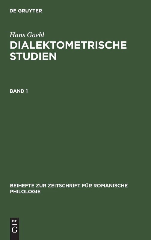 Beihefte zur Zeitschrift für romanische Philologie Dialektometrische Studien: 191