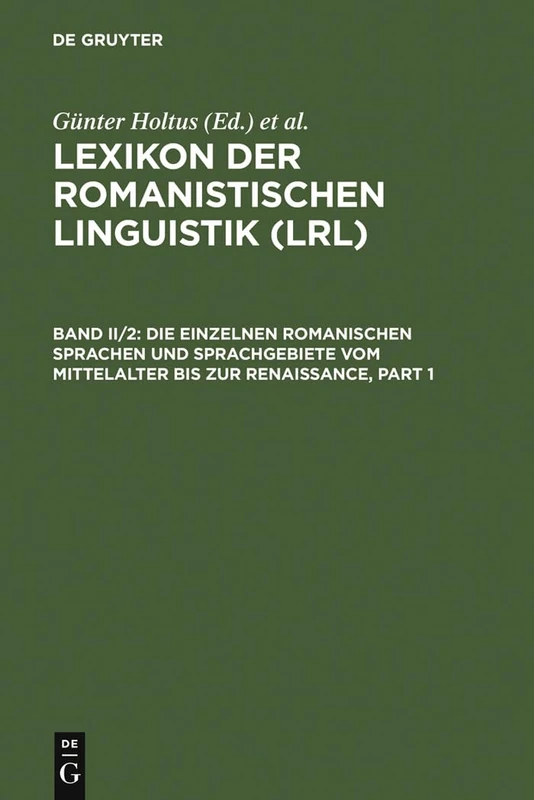 Die Einzelnen Romanischen Sprachen Und Sprachgebiete Vom Mittelalter Bis Zur Renaissance - Image 1