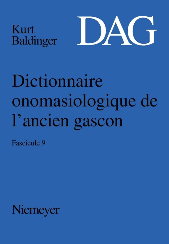 De Gruyter Dictionnaire Onomasiologique de l'Ancien Gascon