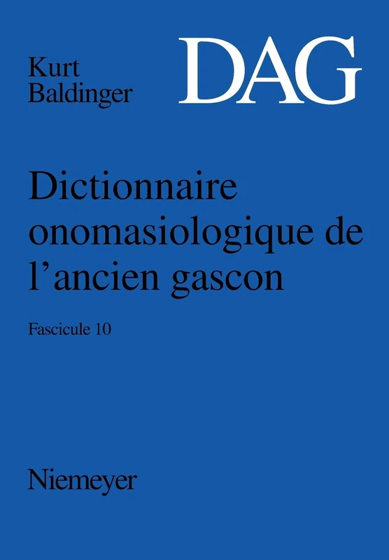 De Gruyter Dictionnaire Onomasiologique de l'Ancien Gascon