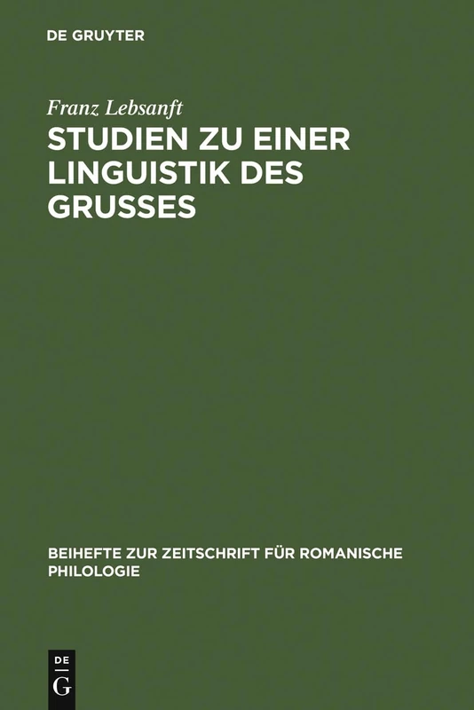 De Gruyter Studien zu einer Linguistik des Gru es - Book