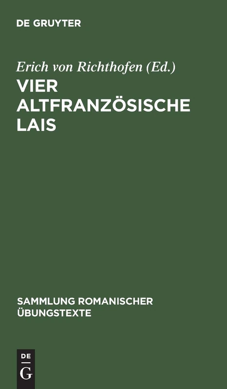 Vier altfranzösische Lais: Chievrefeuil, Äustic, Bisclavret, Guingamor: 39 (Sammlung Romanischer Übungstexte) - Image 1