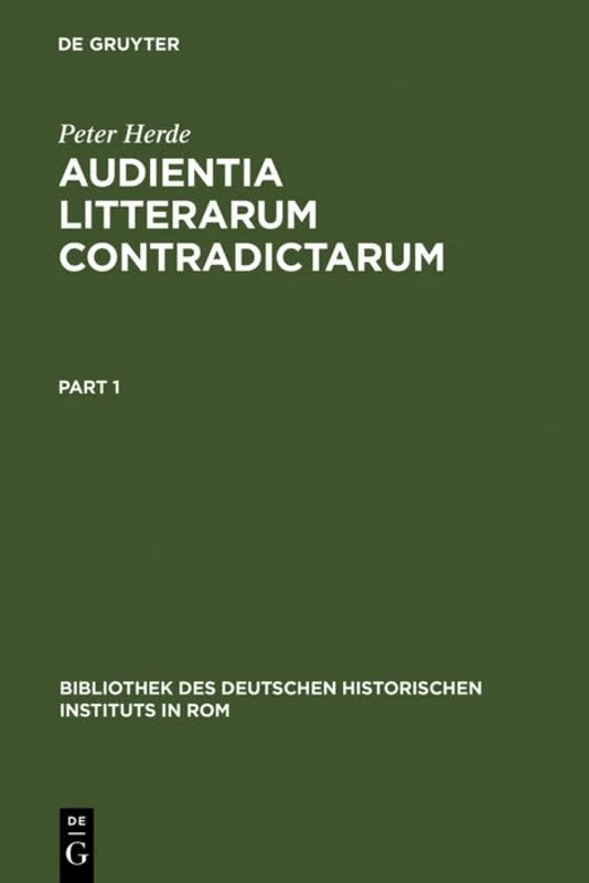 De Gruyter Audientia Litterarum Contradictarum Book