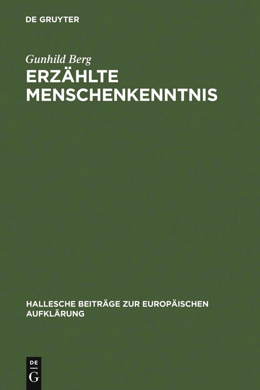 De Gruyter Erzahlte Menschenkenntnis - German Enlightenment