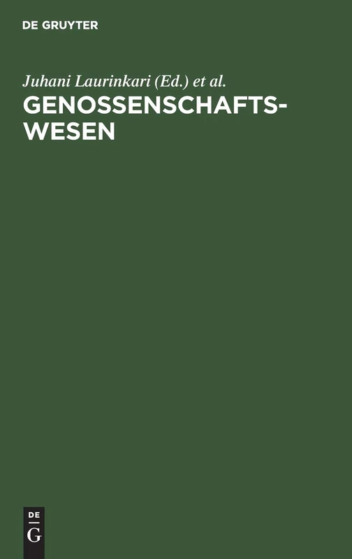 Genossenschaftswesen: Hand- Und Lehrbuch