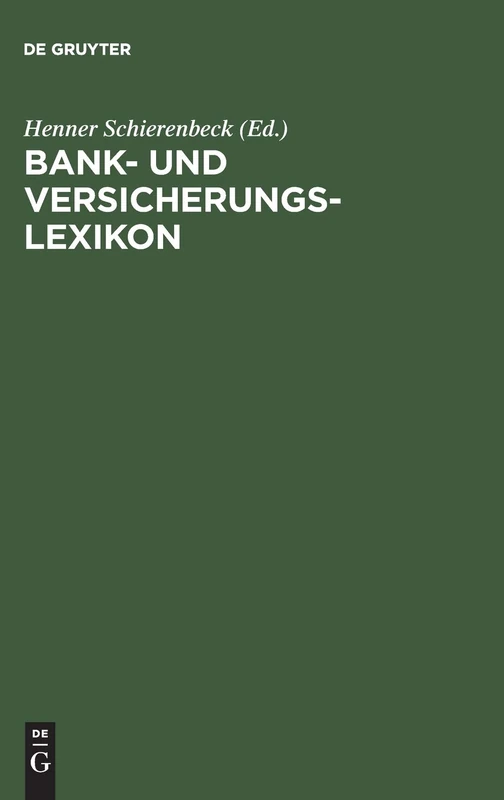 De Gruyter Oldenbourg Bank- und Versicherungslexikon Book
