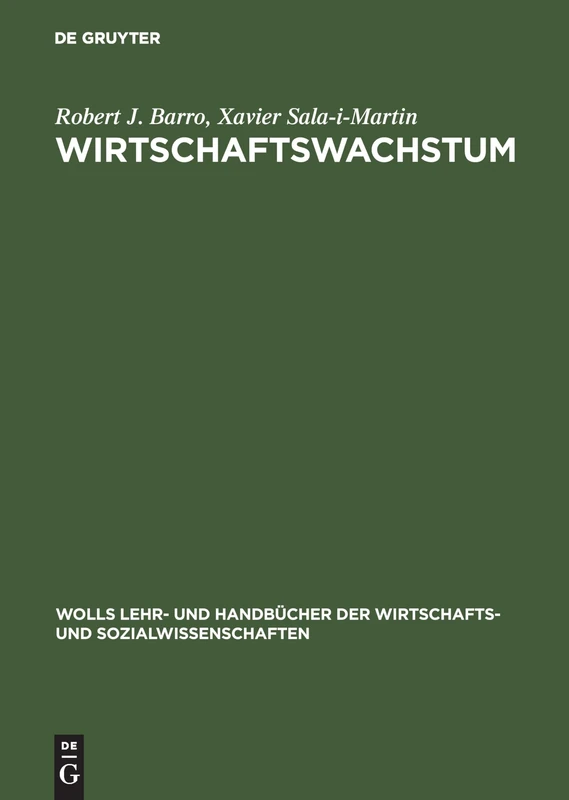De Gruyter Oldenbourg Wirtschaftswachstum - Economics Book