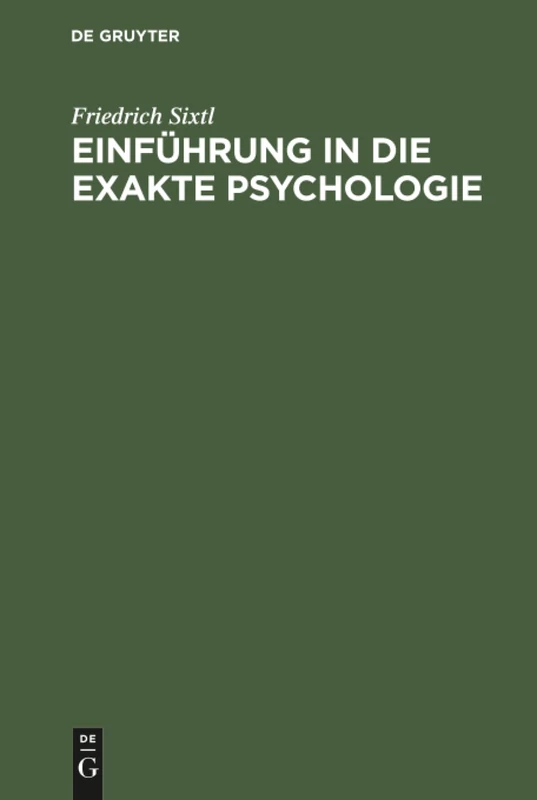 Einführung in die Exakte Psychologie
