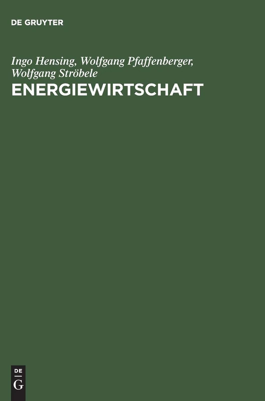Energiewirtschaft: Einführung in Theorie Und Politik
