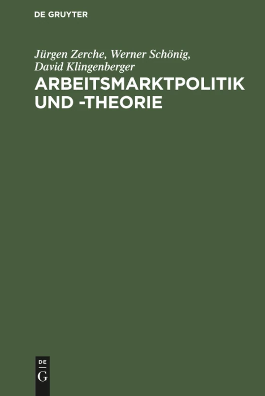 Arbeitsmarktpolitik und -theorie: Lehrbuch Zu Empirischen, Institutionellen Und Theoretischen Grundfragen Der Arbeitsökonomik