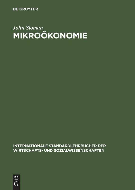 De Gruyter Oldenbourg Mikrookonomie: Einfuhrung Textbook