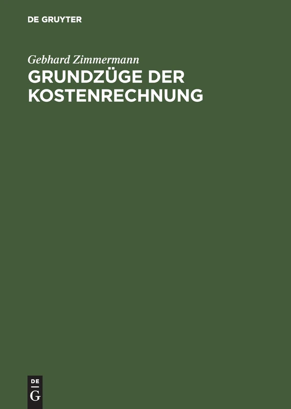 Grundzüge Der Kostenrechnung