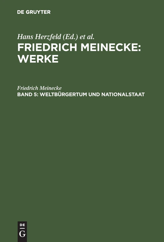 De Gruyter Oldenbourg - Weltburgertum und Nationalstaat Book - Image 1