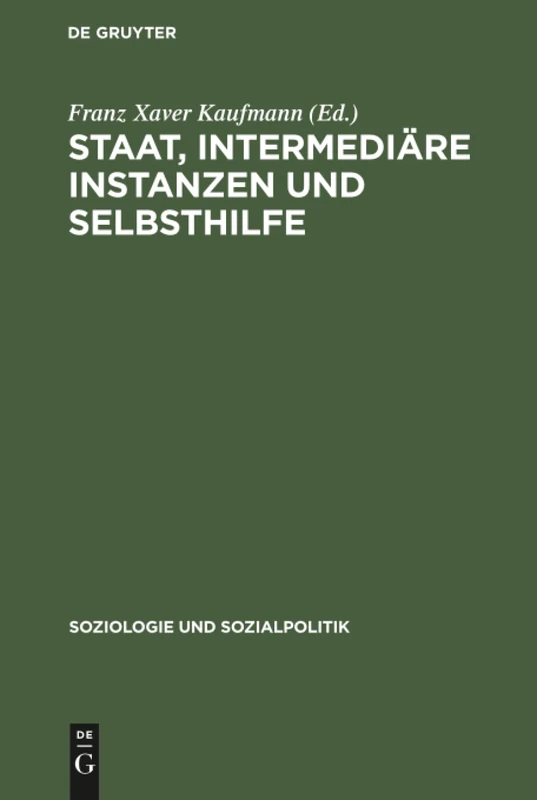 Staat, intermediäre Instanzen und Selbsthilfe: Bedingungsanalysen Sozialpolitiher Intervention: 7 (Soziologie Und Sozialpolitik)