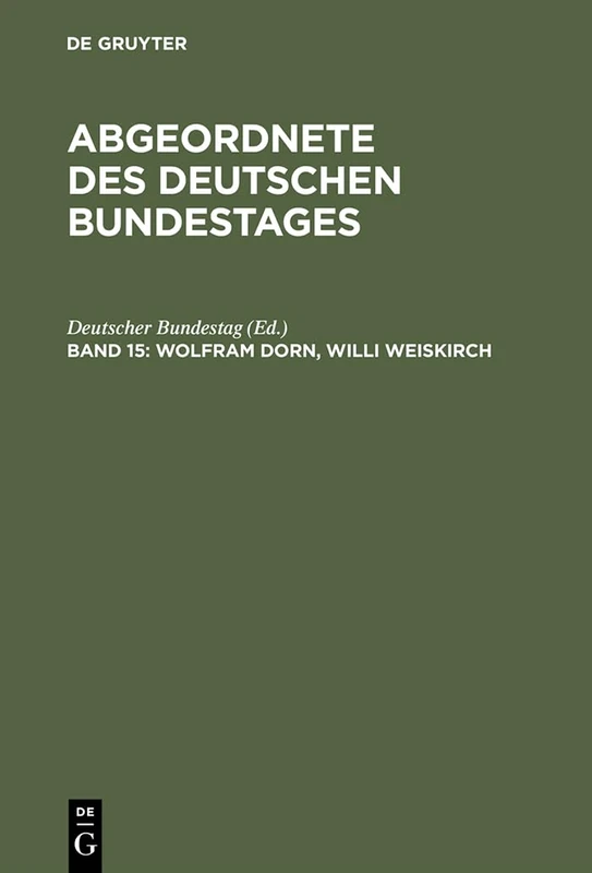 Abgeordnete des Deutschen Bundestages, Band 15, Wolfram Dorn, Willi Weiskirch - Image 1