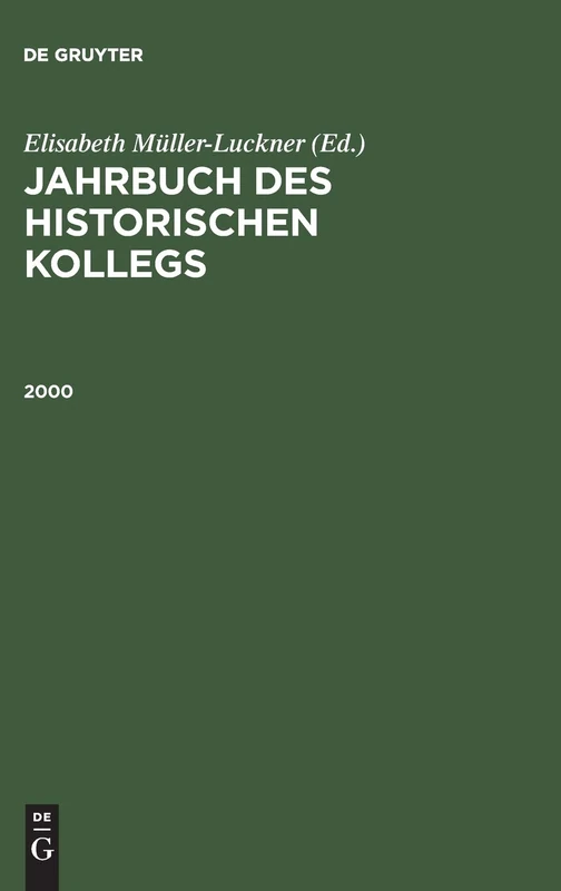Jahrbuch des Historischen Kollegs, Jahrbuch des Historischen Kollegs (2000)