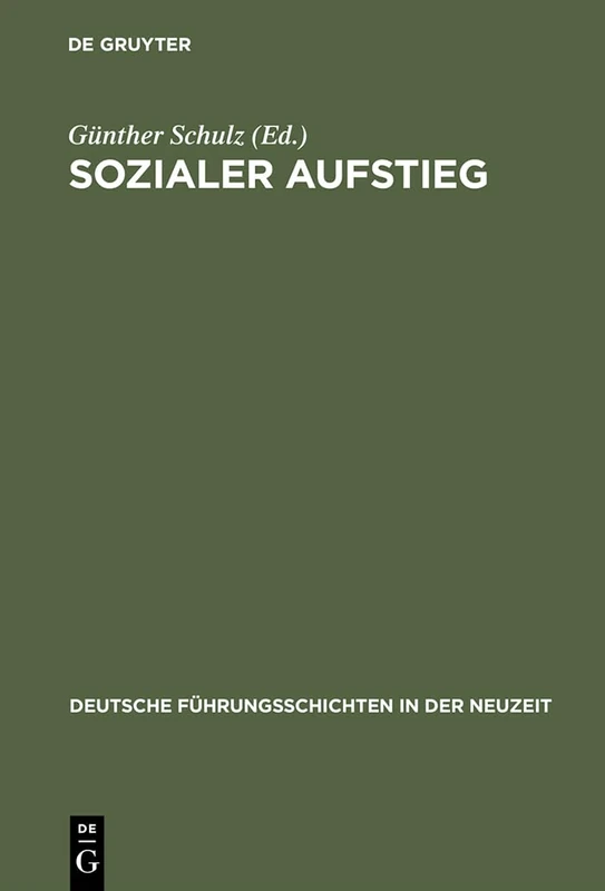 De Gruyter Sozialer Aufstieg: Funktionseliten History Book