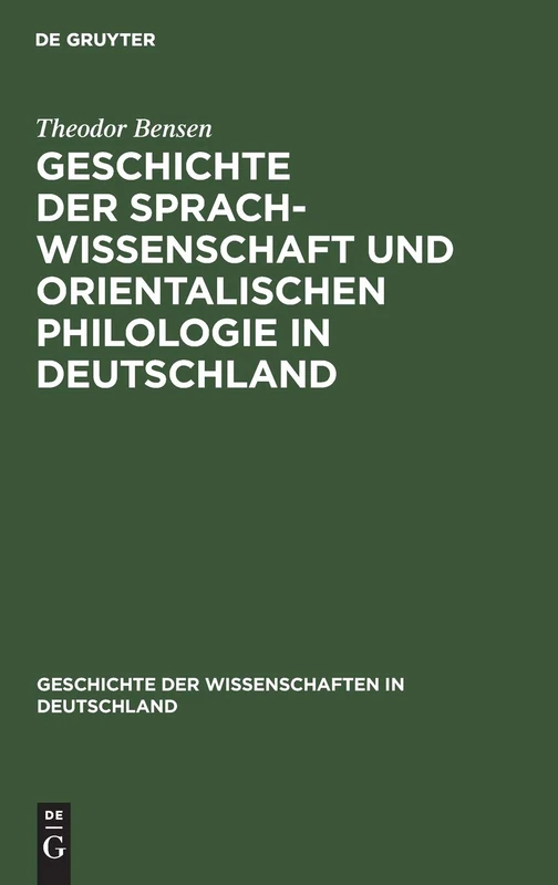 De Gruyter Oldenbourg - Geschichte Der Sprachwissenschaft