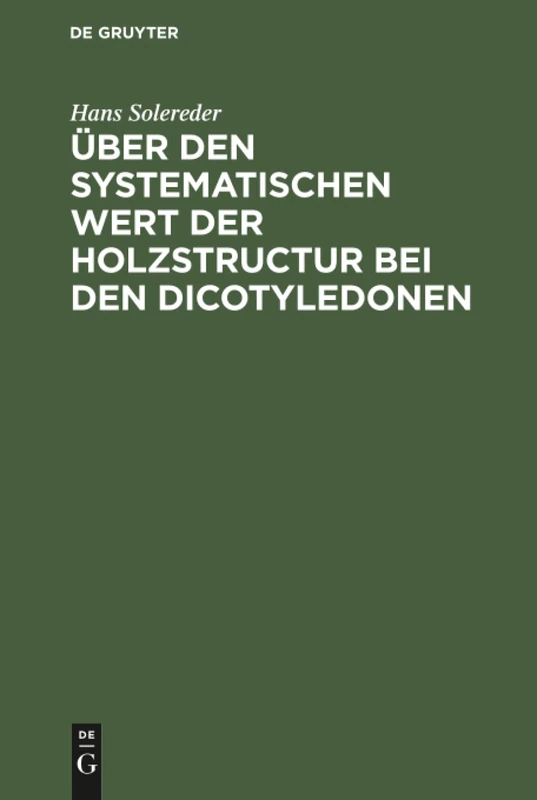 De Gruyter Oldenbourg - Uber den systematischen Wert der Holzstructur - Image 1
