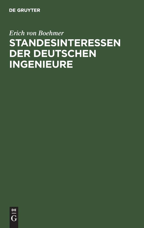 Standesinteressen Der Deutschen Ingenieure