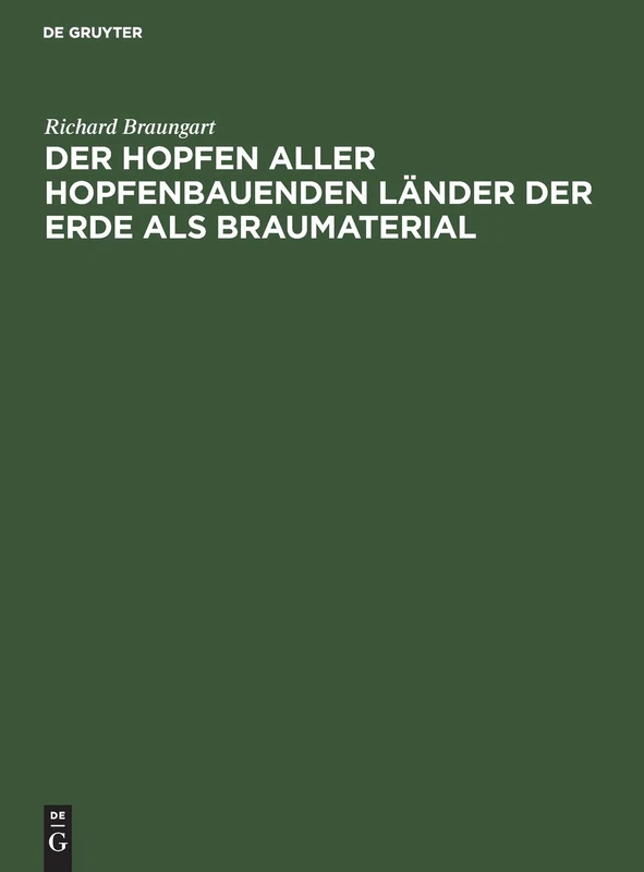 De Gruyter Oldenbourg - Der Hopfen - Antiquarian Book - Image 1