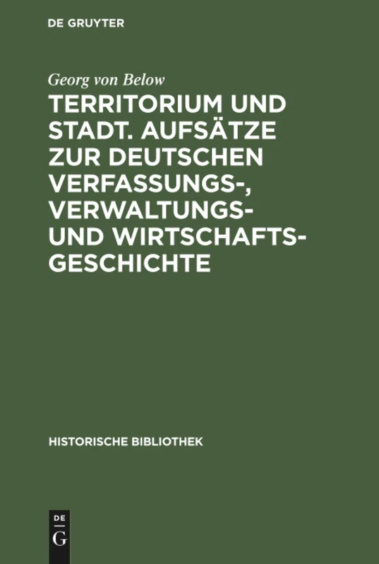 De Gruyter Oldenbourg - Territorium und Stadt History Book