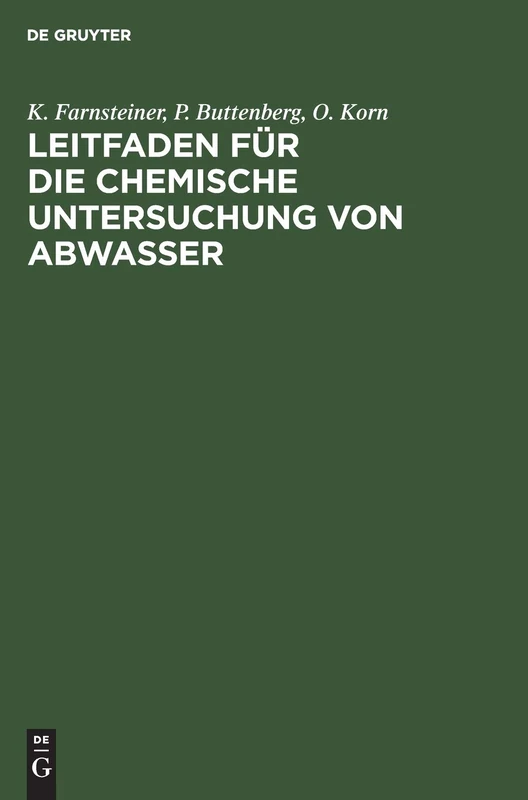 Leitfaden Für Die Chemische Untersuchung Von Abwasser