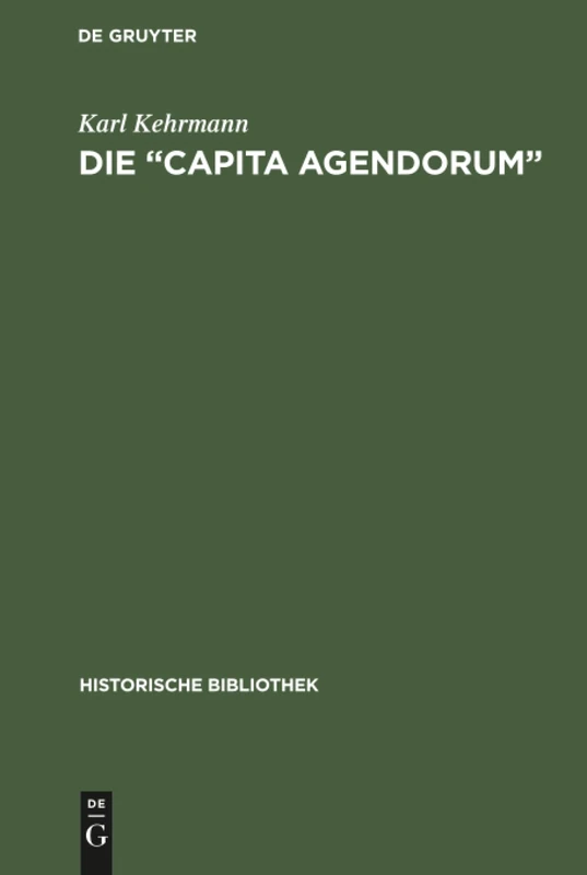 De Gruyter Oldenbourg - Die Capta agendorum - History Book