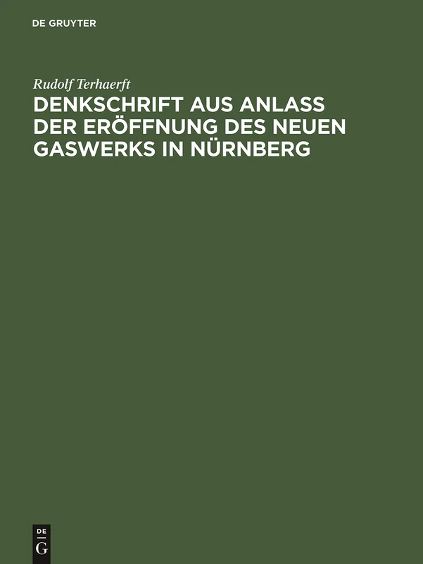 De Gruyter Oldenbourg - Denkschrift Aus Anla Der Eroffnung