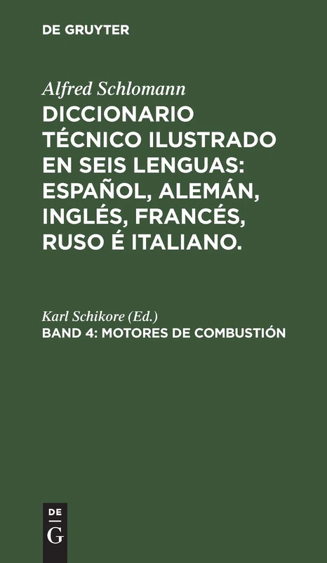 De Gruyter Oldenbourg Motores de Combustio - Rare Book