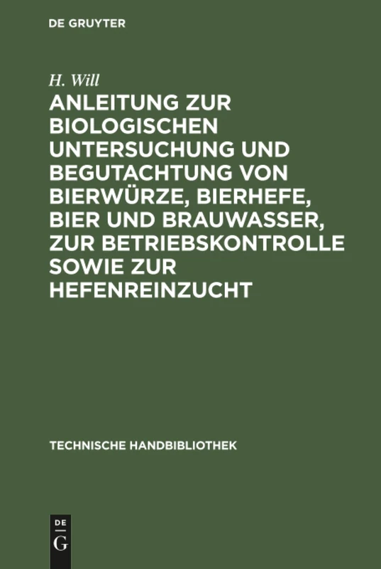 De Gruyter Oldenbourg - Anleitung zur biologischen Untersuchung