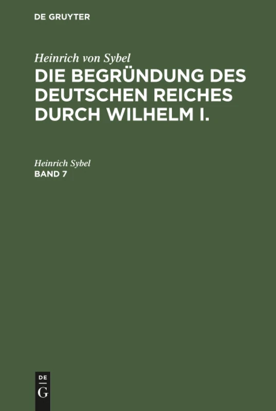 De Gruyter Oldenbourg - Die Begrundung des Deutschen Reiches