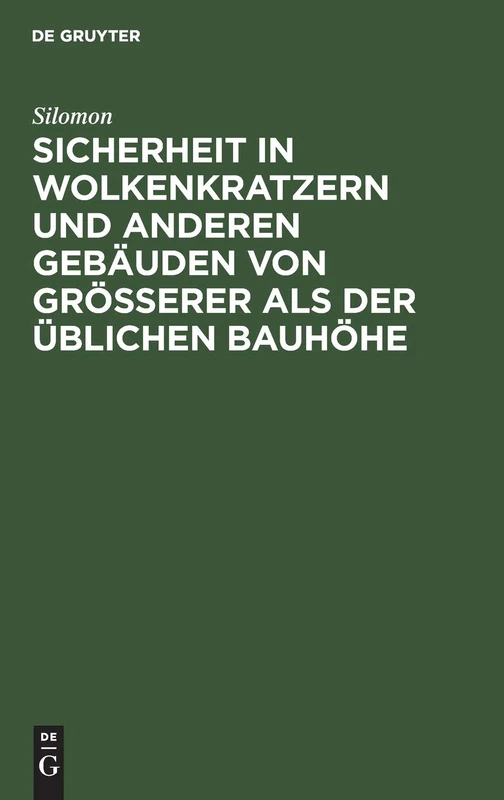 Sicherheit in Wolkenkratzern Und Anderen Gebäuden Von Größerer ALS Der Üblichen Bauhöhe - Image 1