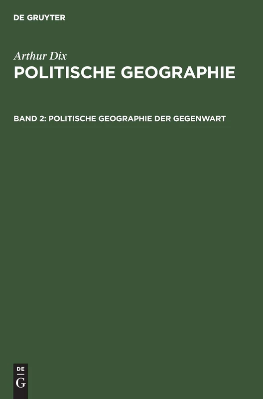 De Gruyter Oldenbourg - Politische Geographie Der Gegenwart
