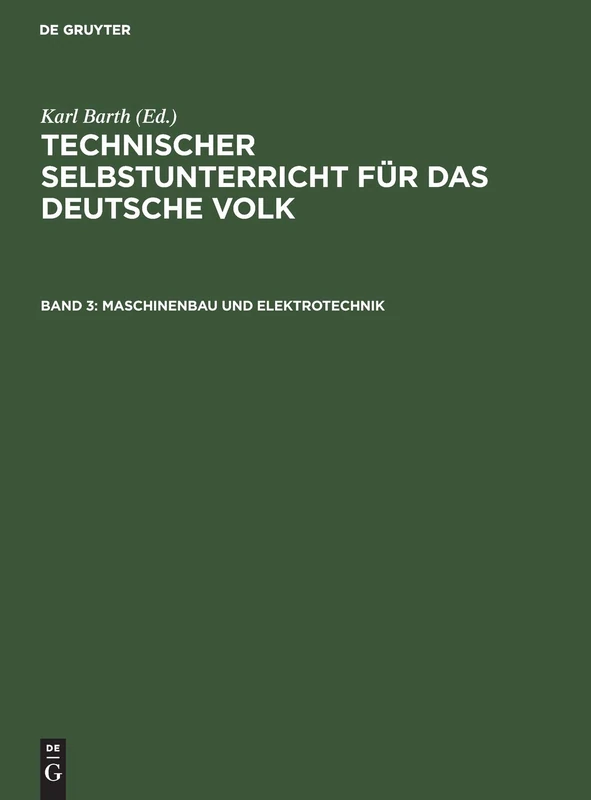 De Gruyter Oldenbourg Maschinenbau Und Elektrotechnik Book
