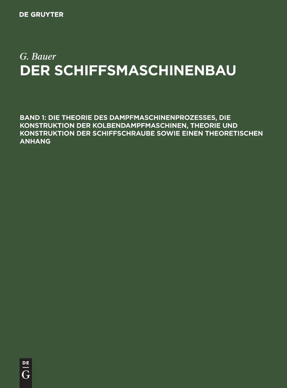 De Gruyter Oldenbourg - Die Theorie Des Dampfmaschinenprozesses - Image 1