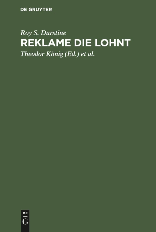 De Gruyter Oldenbourg - Reklame die lohnt Book