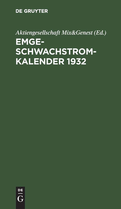 Emge-Schwachstrom-Kalender 1932: Handbuch Für Schwachstrom-Installation - Image 1