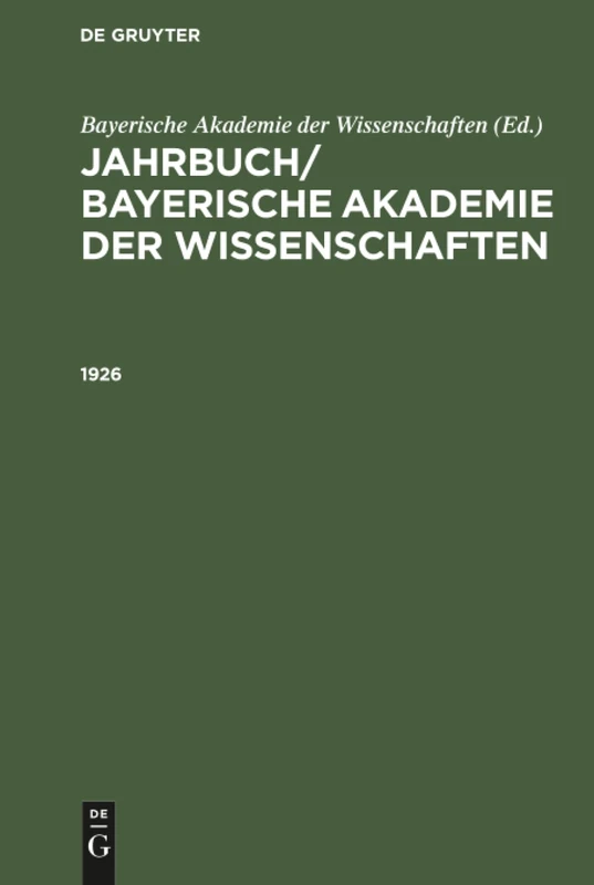Jahrbuch/ Bayerische Akademie der Wissenschaften
