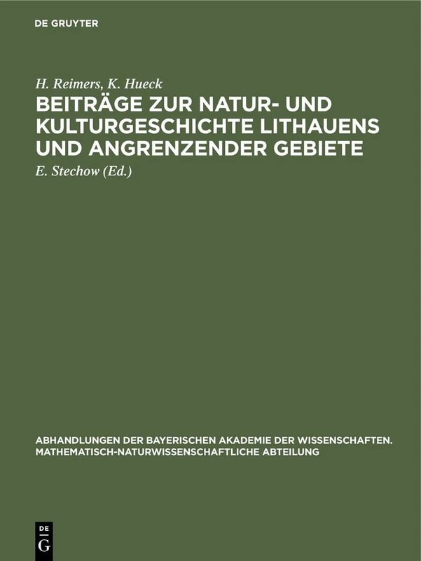 Beiträge Zur Natur- Und Kulturgeschichte Lithauens Und Angrenzender Gebiete: Vegetationsstudien Auf Lithauischen Und Ostpreussischen Hochmooren: 10 ... Mathematisch-Naturwissenschaftliche Abteil)