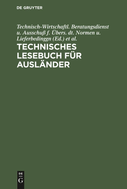 Technisches Lesebuch für Ausländer: [Twb-Afü] - Image 1